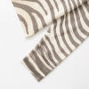 Round neck long sleeved zebra print knitted sweater top for women